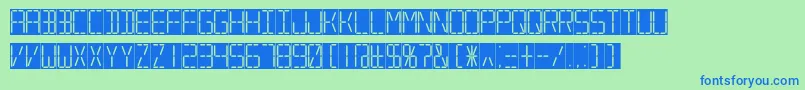 7sdd Font – Blue Fonts on Green Background