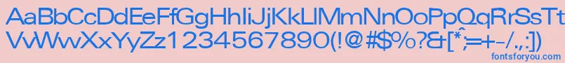 フォントUniversalexpdbNormal – ピンクの背景に青い文字
