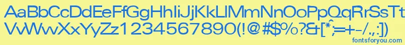 UniversalexpdbNormal Font – Blue Fonts on Yellow Background