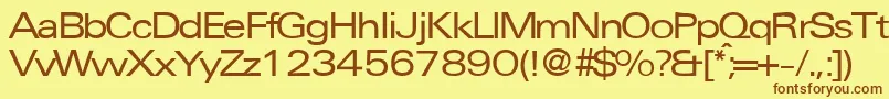 UniversalexpdbNormal Font – Brown Fonts on Yellow Background