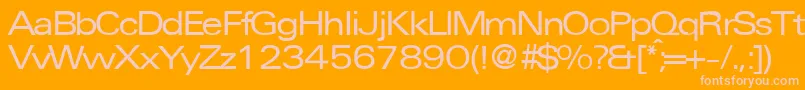 UniversalexpdbNormal-Schriftart – Rosa Schriften auf orangefarbenem Hintergrund