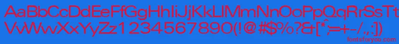 UniversalexpdbNormal Font – Red Fonts on Blue Background