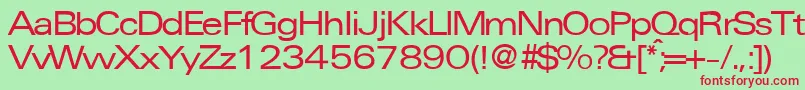 UniversalexpdbNormal Font – Red Fonts on Green Background