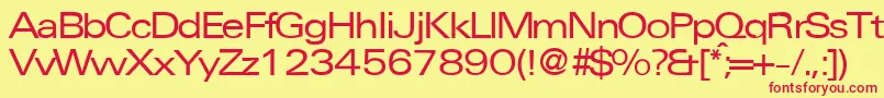 UniversalexpdbNormal Font – Red Fonts on Yellow Background