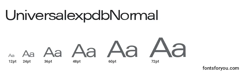 UniversalexpdbNormal Font Sizes