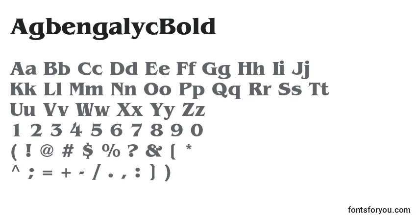 Schriftart AgbengalycBold – Alphabet, Zahlen, spezielle Symbole