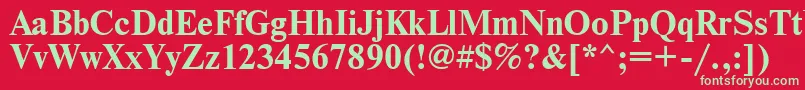 Nwtb Font – Green Fonts on Red Background