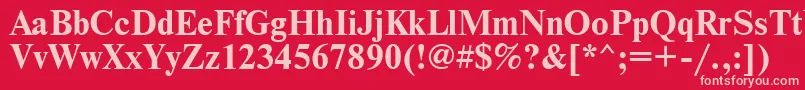Nwtb Font – Pink Fonts on Red Background