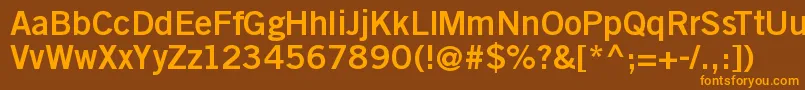 Więcej informacji o czcionce Goethegothicbold Czcionka Goethegothicbold – pomarańczowe czcionki na brązowym tle