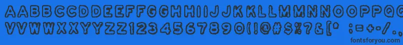 Osasto329Suljettu Font – Black Fonts on Blue Background