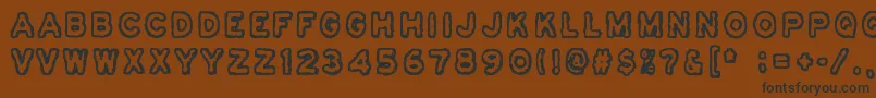 Osasto329Suljettu-Schriftart – Schwarze Schriften auf braunem Hintergrund