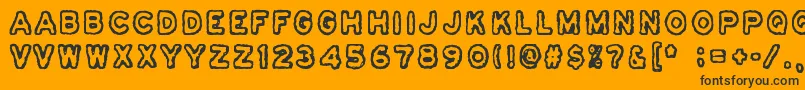 フォントOsasto329Suljettu – 黒い文字のオレンジの背景