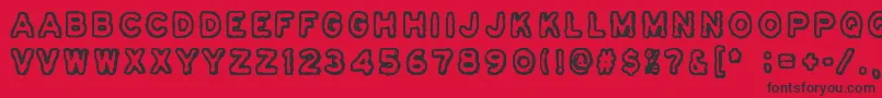 Osasto329Suljettu-Schriftart – Schwarze Schriften auf rotem Hintergrund