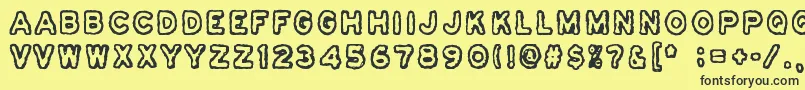 Osasto329Suljettu Font – Black Fonts on Yellow Background