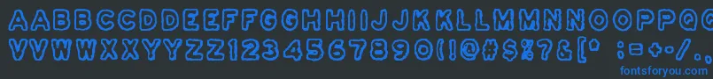 Osasto329Suljettu-Schriftart – Blaue Schriften auf schwarzem Hintergrund
