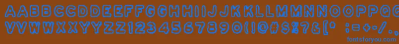 Osasto329Suljettu Font – Blue Fonts on Brown Background