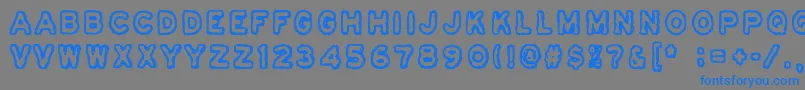Шрифт Osasto329Suljettu – синие шрифты на сером фоне