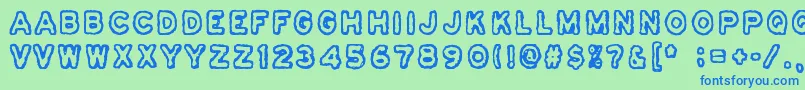 Шрифт Osasto329Suljettu – синие шрифты на зелёном фоне