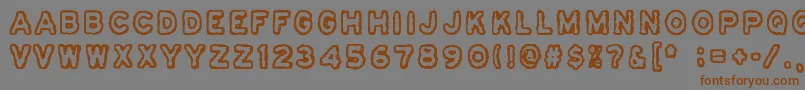 Osasto329Suljettu-Schriftart – Braune Schriften auf grauem Hintergrund