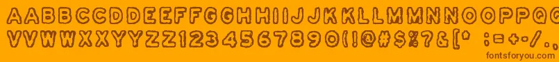 Osasto329Suljettu-Schriftart – Braune Schriften auf orangefarbenem Hintergrund