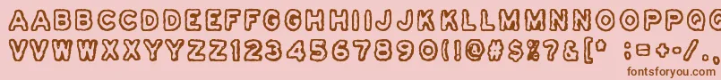 Шрифт Osasto329Suljettu – коричневые шрифты на розовом фоне