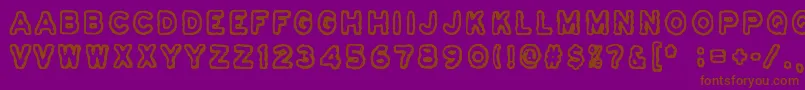 Osasto329Suljettu-Schriftart – Braune Schriften auf violettem Hintergrund