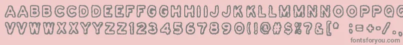 フォントOsasto329Suljettu – ピンクの背景に灰色の文字