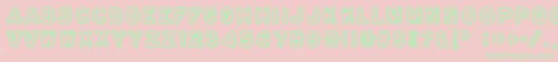Osasto329Suljettu-Schriftart – Grüne Schriften auf rosa Hintergrund