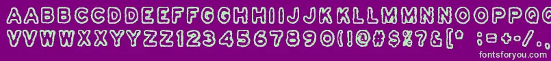 Шрифт Osasto329Suljettu – зелёные шрифты на фиолетовом фоне