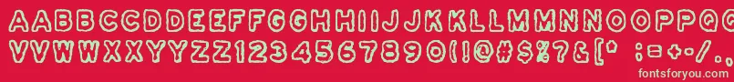 Osasto329Suljettu-fontti – vihreät fontit punaisella taustalla