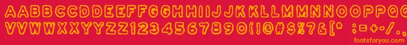 Osasto329Suljettu Font – Orange Fonts on Red Background