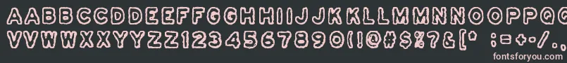 Шрифт Osasto329Suljettu – розовые шрифты на чёрном фоне