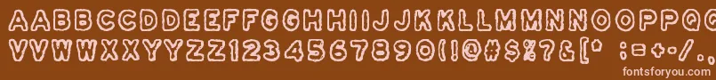 Osasto329Suljettu Font – Pink Fonts on Brown Background