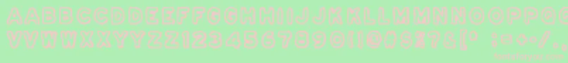 Шрифт Osasto329Suljettu – розовые шрифты на зелёном фоне