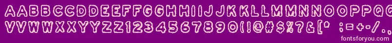 Шрифт Osasto329Suljettu – розовые шрифты на фиолетовом фоне
