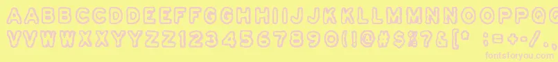 Osasto329Suljettu Font – Pink Fonts on Yellow Background