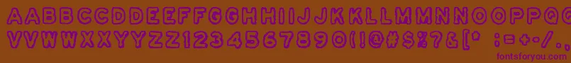 Osasto329Suljettu Font – Purple Fonts on Brown Background