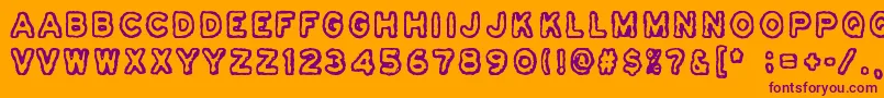 Osasto329Suljettu-fontti – violetit fontit oranssilla taustalla