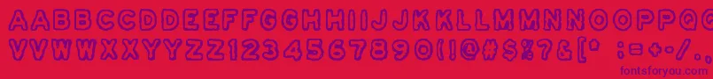 フォントOsasto329Suljettu – 赤い背景に紫のフォント