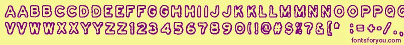 Osasto329Suljettu Font – Purple Fonts on Yellow Background