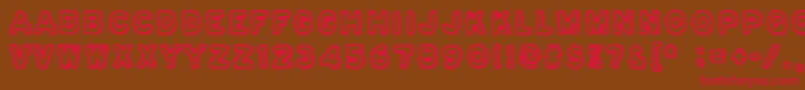 Шрифт Osasto329Suljettu – красные шрифты на коричневом фоне