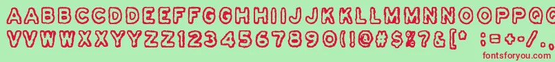 Шрифт Osasto329Suljettu – красные шрифты на зелёном фоне