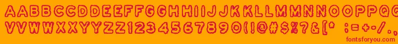 Шрифт Osasto329Suljettu – красные шрифты на оранжевом фоне