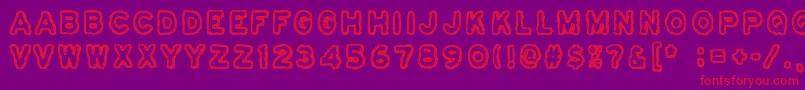 Osasto329Suljettu-Schriftart – Rote Schriften auf violettem Hintergrund