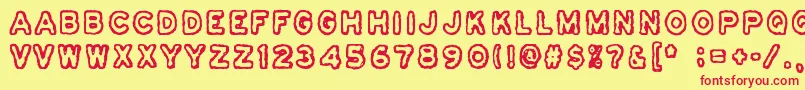 Osasto329Suljettu Font – Red Fonts on Yellow Background