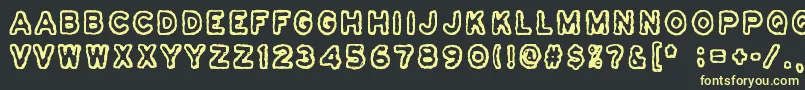 Osasto329Suljettu Font – Yellow Fonts on Black Background