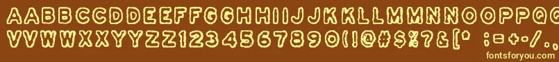 Osasto329Suljettu Font – Yellow Fonts on Brown Background