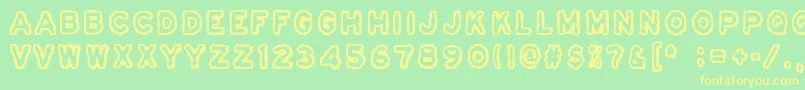 Osasto329Suljettu-Schriftart – Gelbe Schriften auf grünem Hintergrund