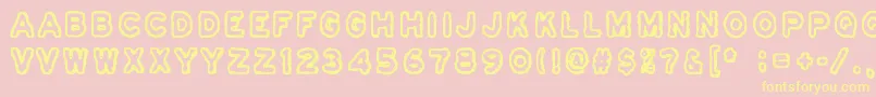 Osasto329Suljettu-Schriftart – Gelbe Schriften auf rosa Hintergrund
