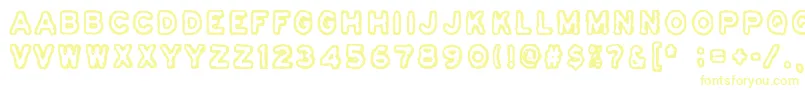 Шрифт Osasto329Suljettu – жёлтые шрифты на белом фоне